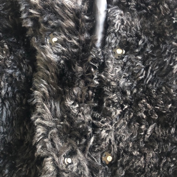 NWT H&M Teddy Coat Black Mid Length Faux Fur - Picture 7 of 8